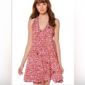 Poupette St. Barth Pink and White Floral Dress